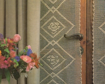Vintage Crochet Floral Trellis Curtain Pattern