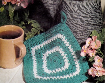 Vintage Crochet Crisscross Potholder Pattern (PDF Download)