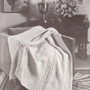 Vintage Crochet Mock Aran Afghan Pattern