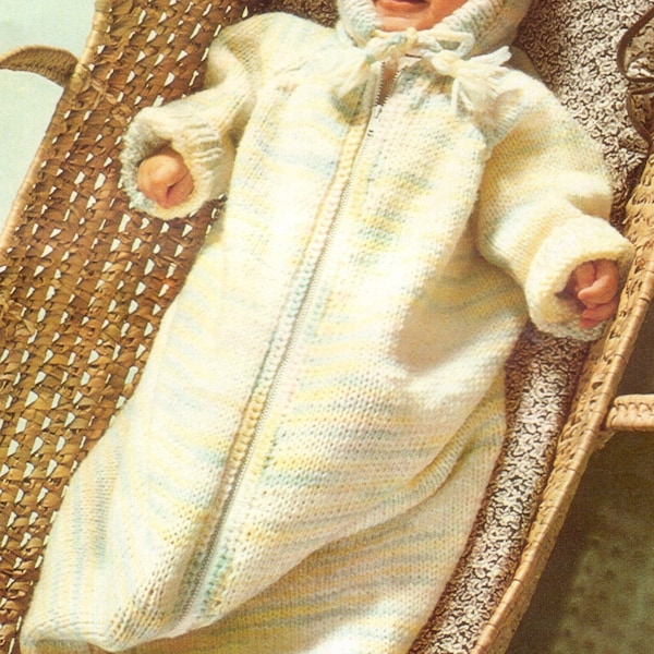 Vintage Knitted Baby Bunting Pattern