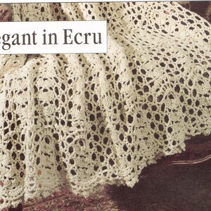 Vintage Crochet Elegant in Ecru Blanket Afghan Pattern