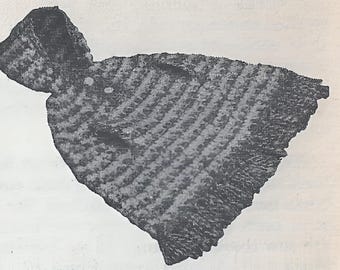 Vintage Crocheted Hooded Cape Pattern