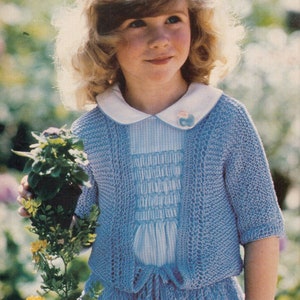 Vintage Knit Girls Drawstring Jacket Pattern