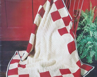 Vintage Crochet Red White and Blue Afghan Pattern