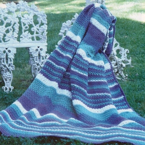 Vintage Crochet Ocean Hues Blanket Pattern