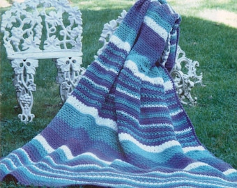 Vintage Crochet Ocean Hues Blanket Pattern