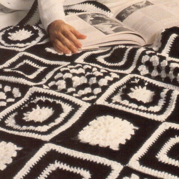 Vintage Crochet Zebra Garden Blanket Pattern