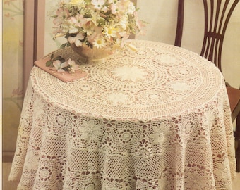 Vintage Crochet optimum elegance tablecloth pattern (PDF Download)