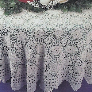 Vintage Crochet Heirloom Oval Tablecloth Pattern (PDF Download)