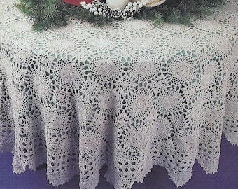 Vintage Crochet Heirloom Oval Tablecloth Pattern (PDF Download)