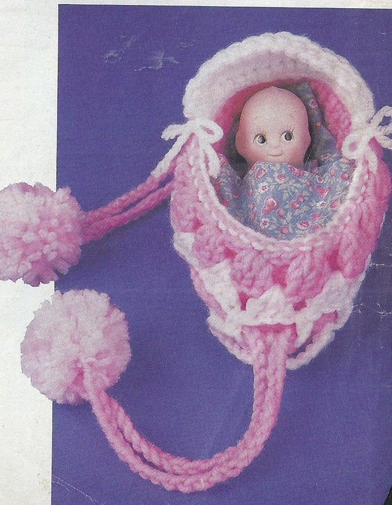 Vintage Crochet Doll Cradle and Purse Pattern Etsy