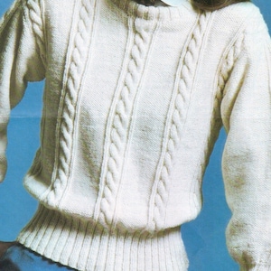 Vintage Knitted Cable Ladies Sweater Pattern