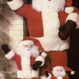 Vintage Knit Santa and Mrs Claus Doll Patterns