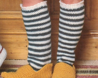 Vintage Crochet Dutch Shoes Socks Pattern