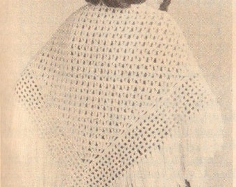 Vintage Crochet Pattern Shawl Pattern (PDF Download)