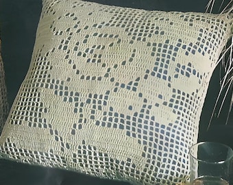 Vintage Crochet Rose Pillow Pattern