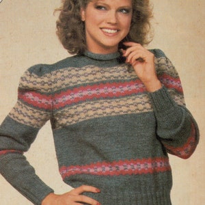 Vintage Knit Fair Isle Woman&#39;s Sweater Pattern