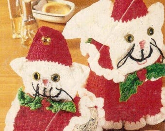 Vintage Crochet Kitty Bathroom Set Patterns