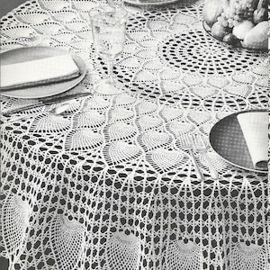 Vintage Crochet pineapple tablecloth pattern