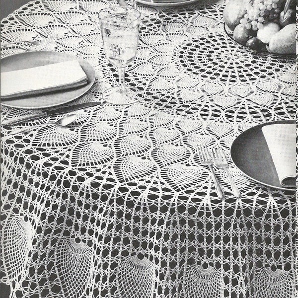 Vintage Crochet pineapple tablecloth pattern