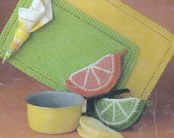 Vintage Crochet Pot holder and Placemat Pattern (PDF Download)