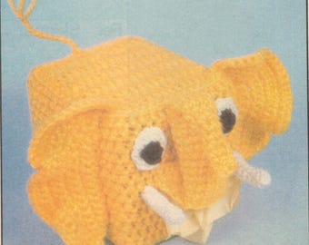 Vintage Crochet Pattern Elephant Tissue Cover Pattern (PDF Download)