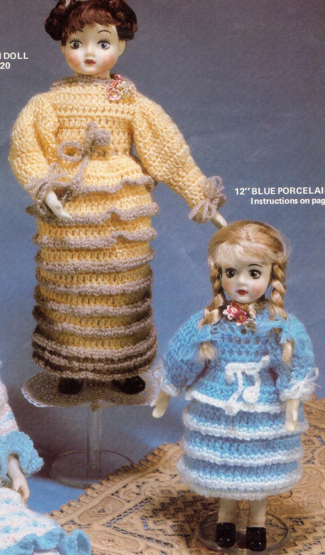 Vintage Crochet Doll Dress Patterns 3 Etsy