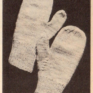 Vintage Knitted Mittens Pattern