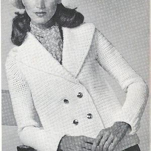 Vintage Womens blazer and hat pattern crochet