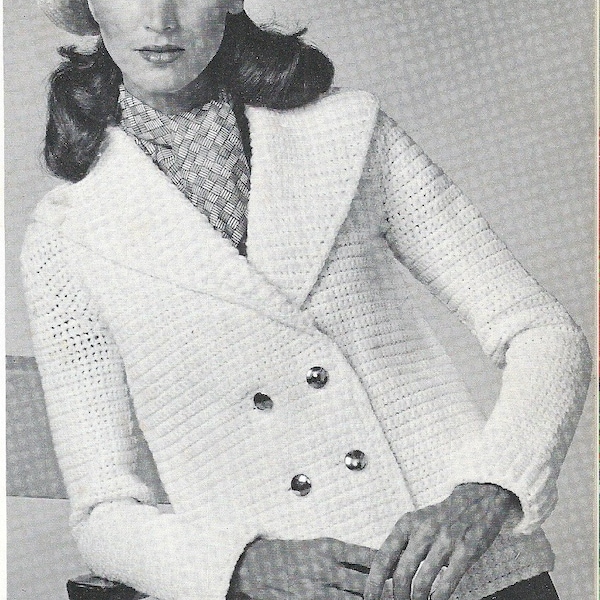 Vintage Damen Blazer und Hut Muster gehäkelt