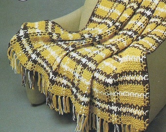 Vintage Crochet Plaid Afghan Pattern