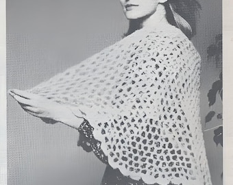 Vintage Crochet Pattern Shawl Pattern 2