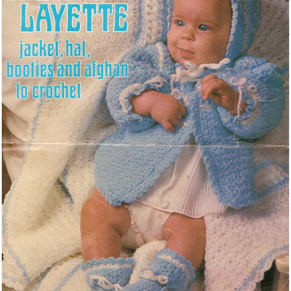 modèle de layette de bébé au crochet vintage