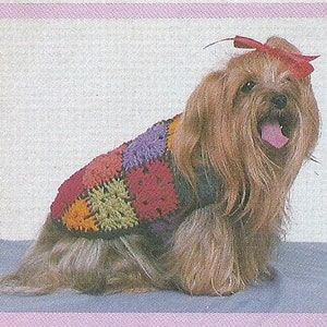 Vintage Crochet Granny Square Dog Jacket Pattern