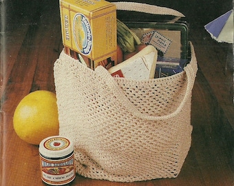 Vintage Crochet Folding Grocery Bag Pattern (PDF Download)