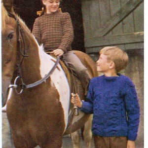 Vintage Knitted Two Kids Sweater Patterns