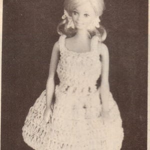 Vintage Crochet Summer Frock Fashion Doll Dress Pattern