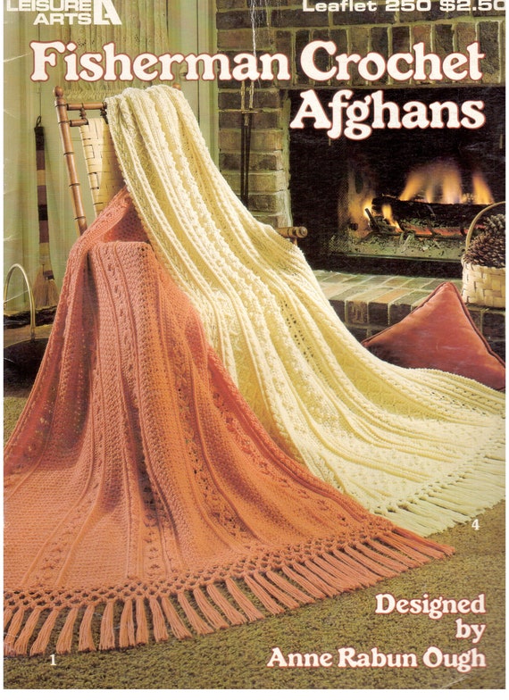 Vintage Crochet Pattern Book Fisherman's Crochet Afghans