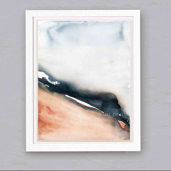 Abstract Painting Blue Rust Etsy