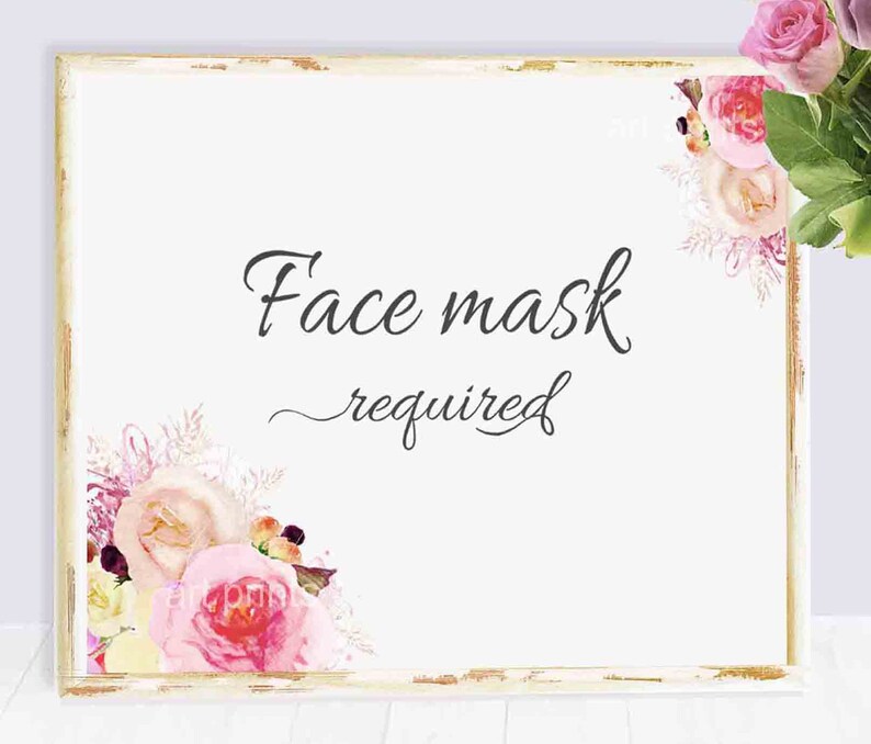 Printable Sign Social Distancing Sign Face Mask Required Wear A Mask