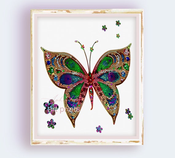 STUNNING Butterfly Mosaic Print Mosaic Pastel Butterfly - Etsy