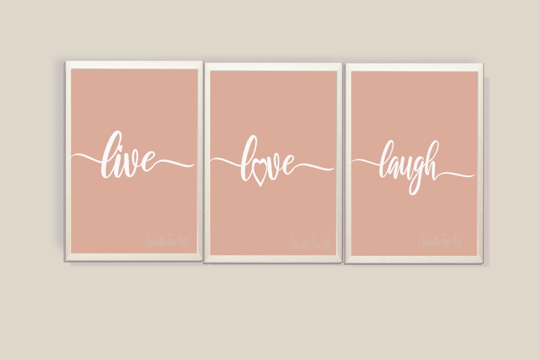 LIVE LOVE LAUGH Set of 3 Printable Wall Art Pictures, Dining Room Wall ...