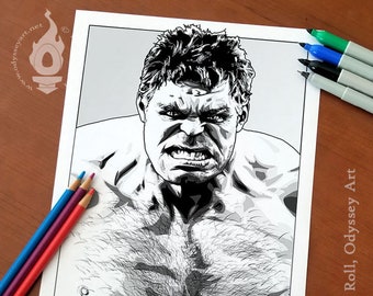 Hulk Coloring Etsy