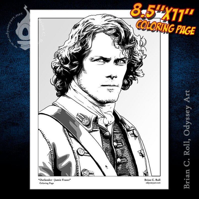 Outlander Jamie Fraser Downloadable & Printable Coloring | Etsy