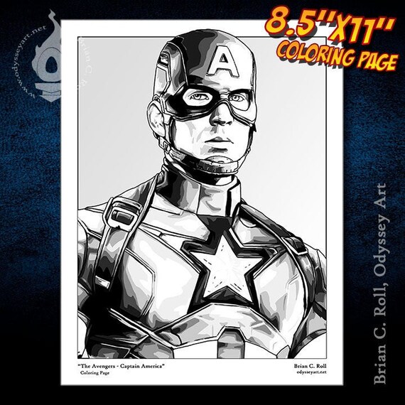 avengers captain america downloadable printable coloring etsy