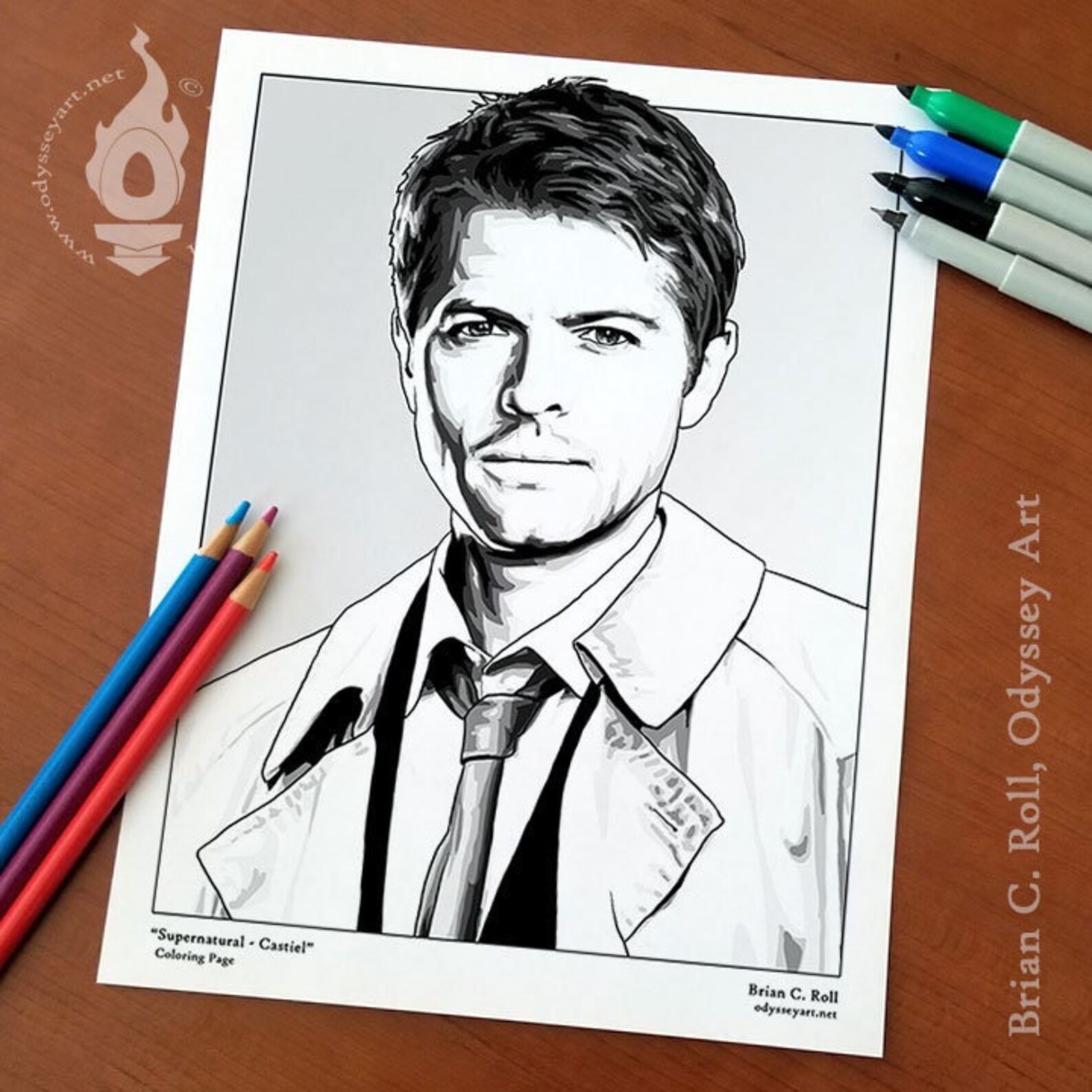 Supernatural Castiel Downloadable & Printable Coloring Page | Etsy UK