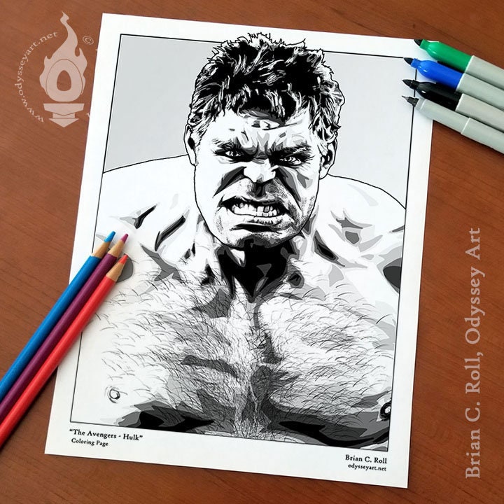 avengers hulk downloadable printable coloring page etsy canada