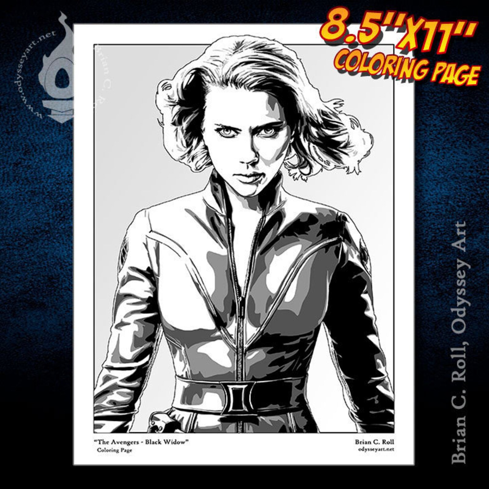 Avengers Black Widow Downloadable &amp; Printable Coloring Page - Etsy