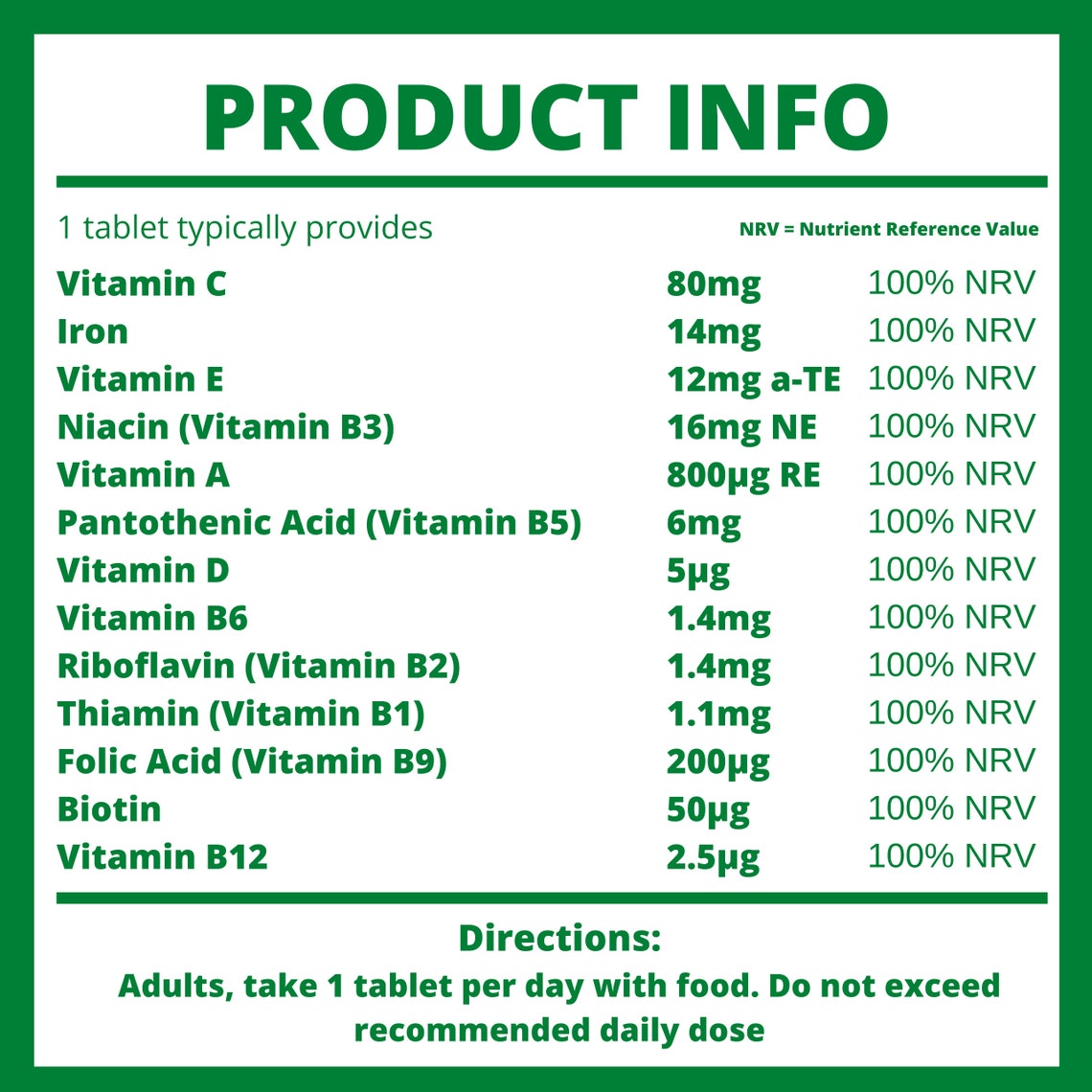 High Strength Multivitamins with Iron 180 Tablets Daily Etsy