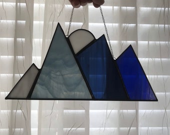 Stained Glass Smoky Mountains, stained glass mountains, mountain range, gifts for mountain lovers, mountain art, mountain decor,